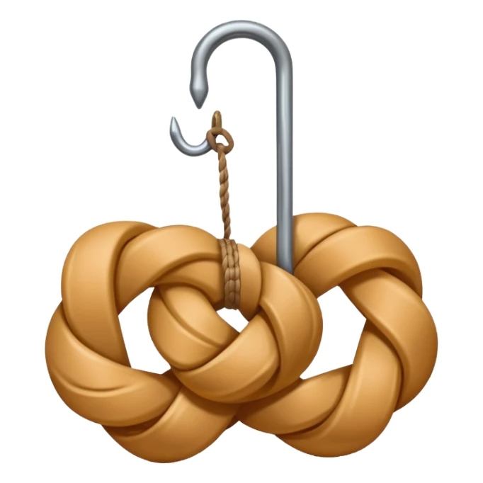 knot a rope to a metal hook sticker