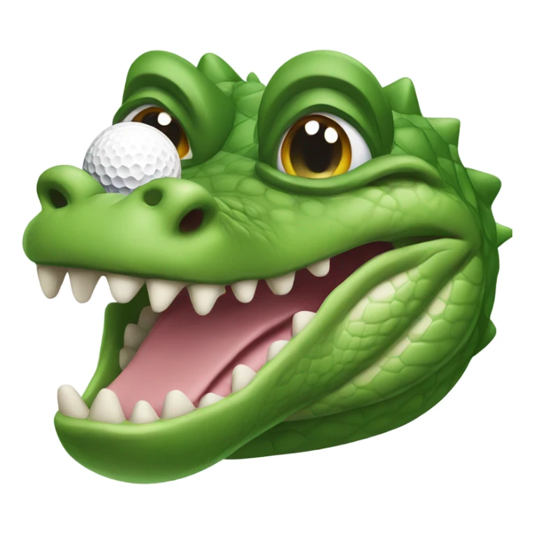 Alligator with golf ball in mouth sticker