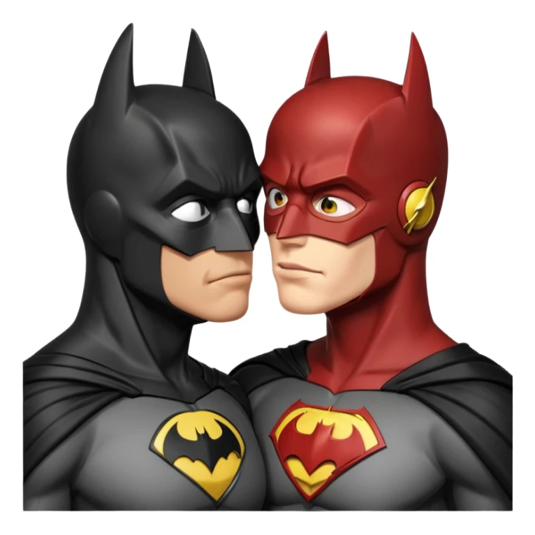 Batman and The Flash kissing sticker