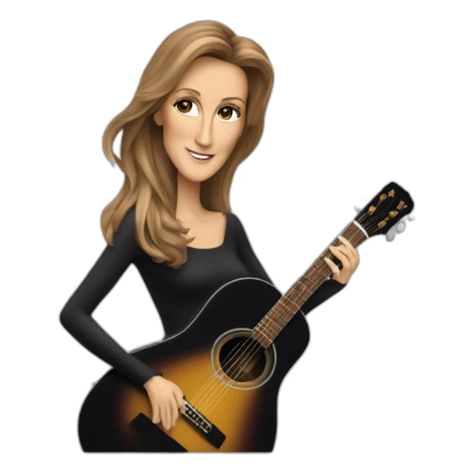 celine dion qui joue de la guitare sticker