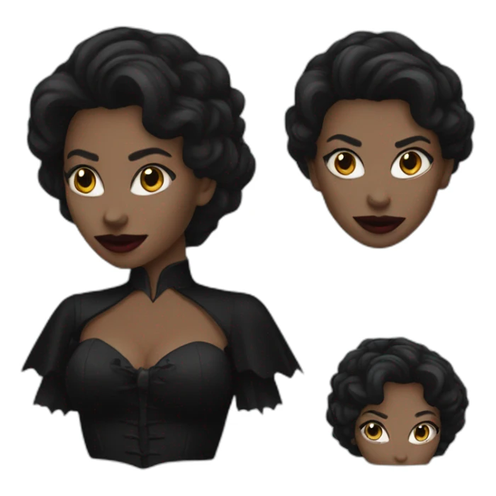 Vampire women in black costume sticker