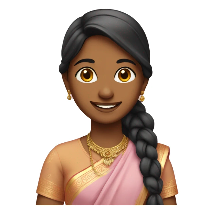 indian girl with light pink sari smiling  sticker