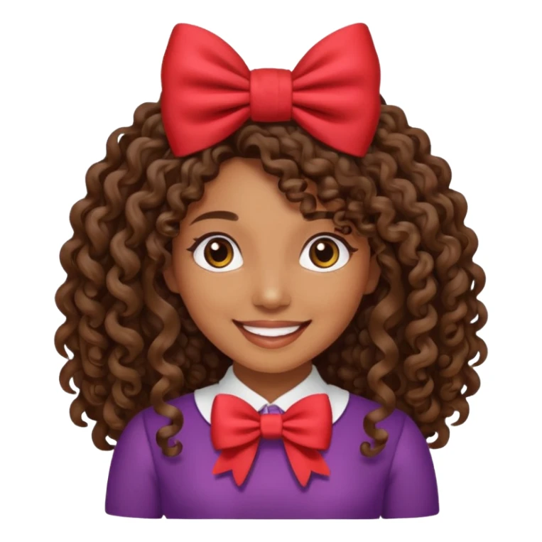 👩‍🦱🎀 brown skin,curly long heir  sticker