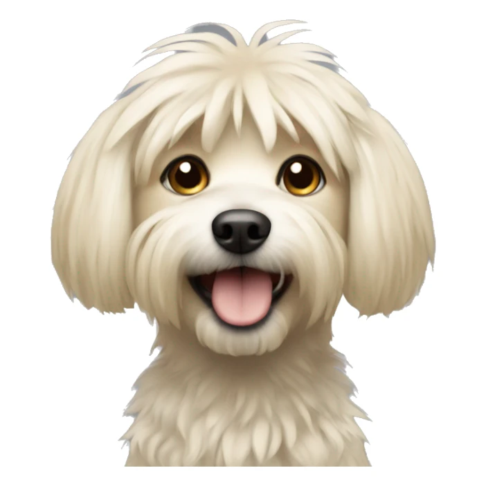 Light blonde small dog with shaggy fur sticker