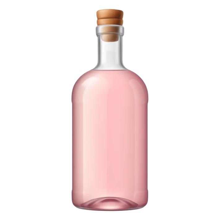 White rum bottle silhouette tinted soft pastel pink. sticker