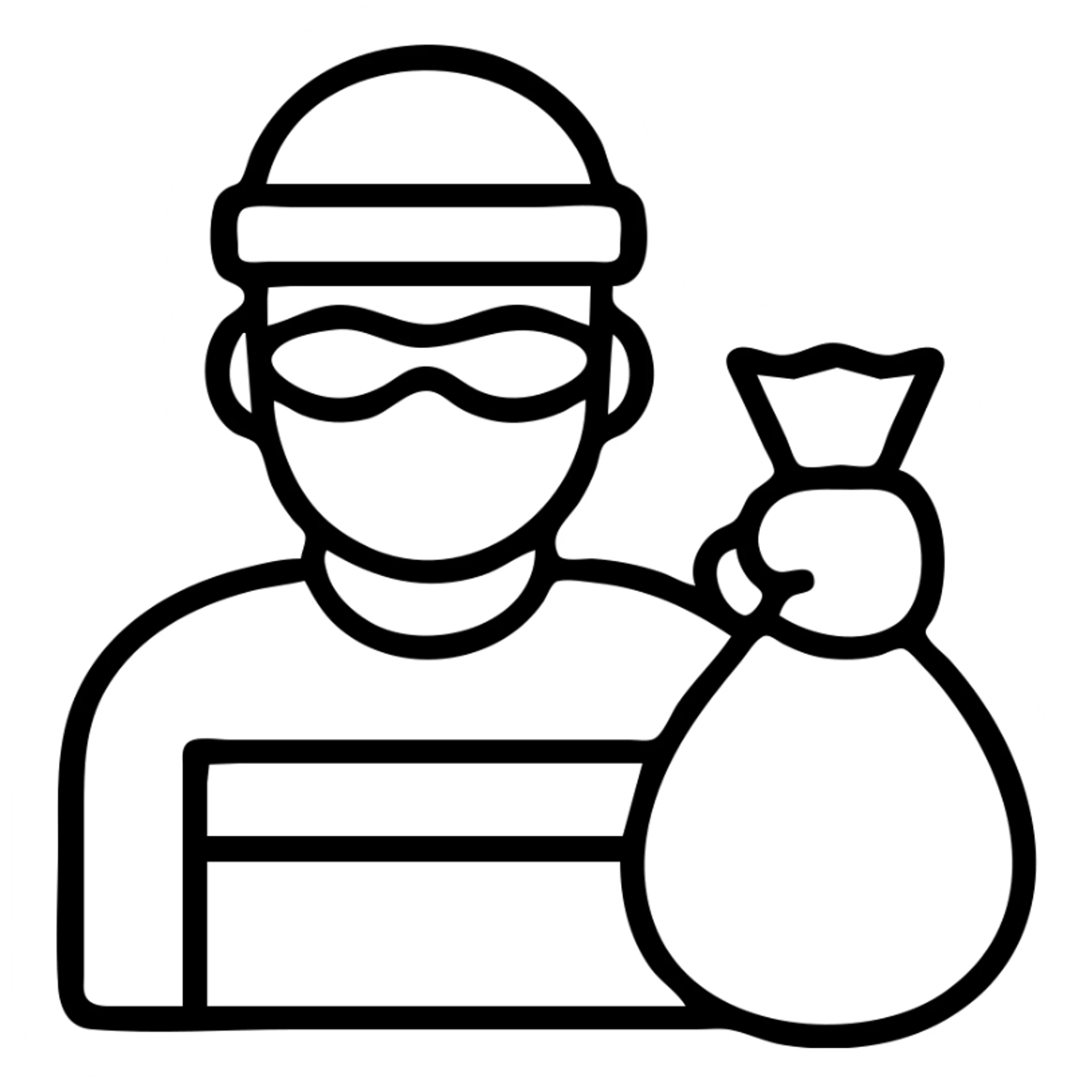 robber in simple pose sticker