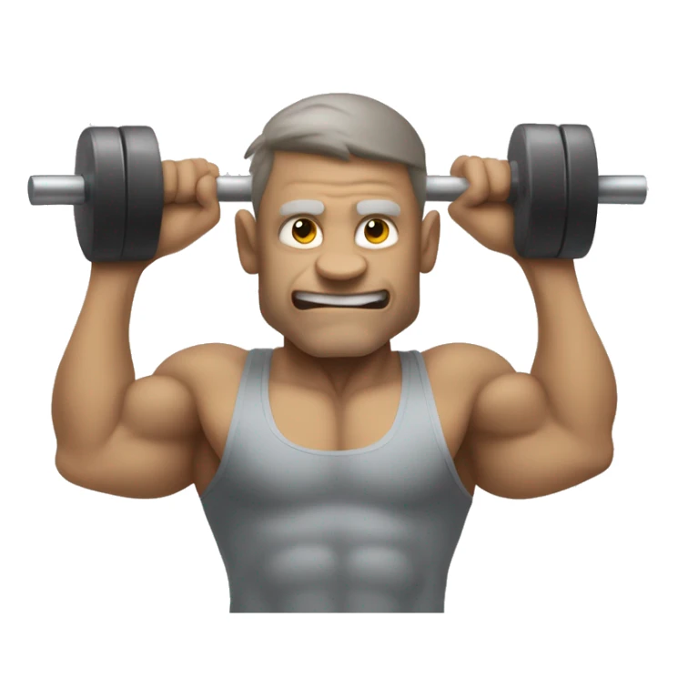 Create an emoji of a rat person lifting weights with a determined expression. Make it look like a true gym enthusiast. sticker