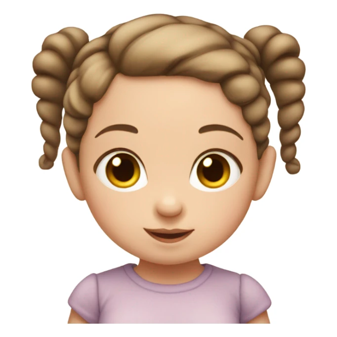  baby white girl with brown pigtails  sticker