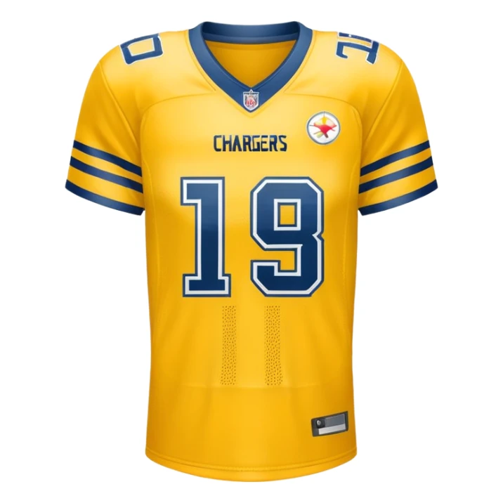 yellow football chargers jersey sticker