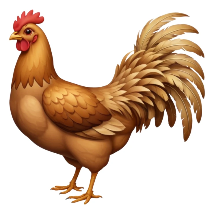 skinny light brown chicken full body no comb sticker