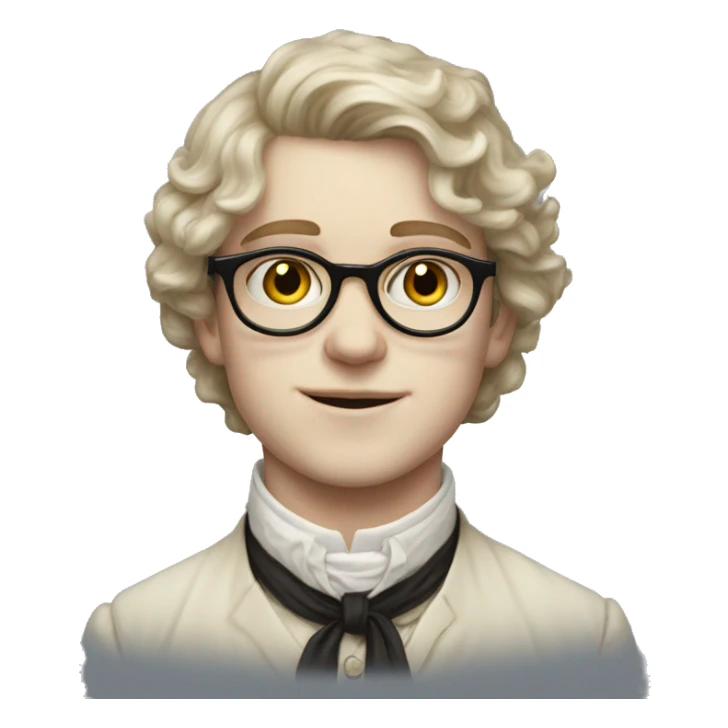 victorian young man with glasses white skin sticker