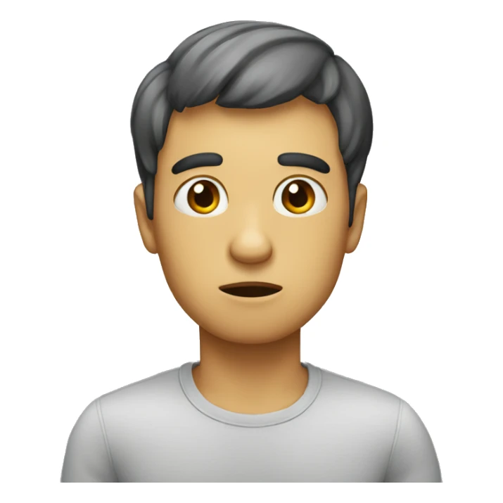 Person with big eyes and nervous look sticker