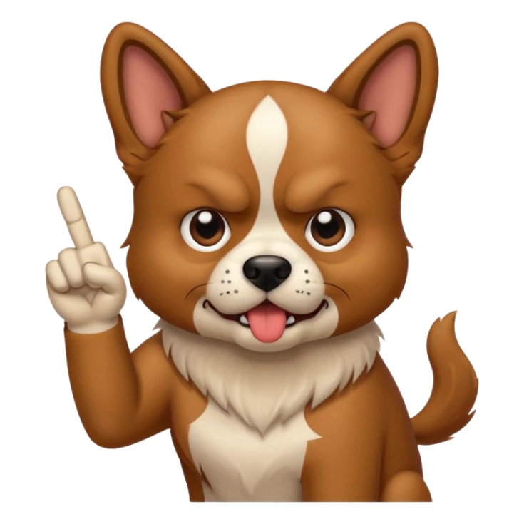 Dog giving middle finger sticker