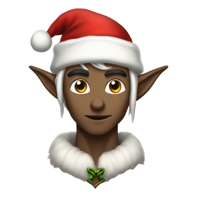 rogue male elf fantasy wearing santa hat sticker