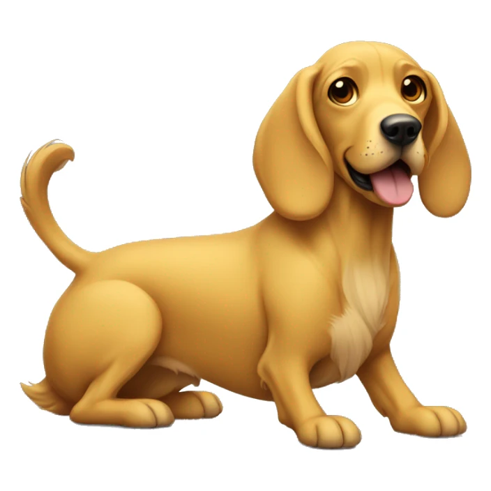 mustard colored dog with very long ears sticker