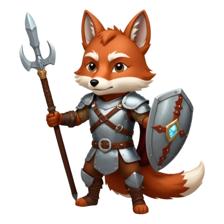 valorous Viking fox in Valhalla, detailed armor, heroic pose, glowing sky sticker