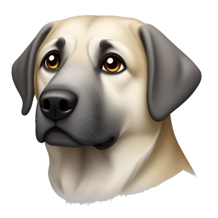anatolian shepherd that is old, tan black and grey sticker