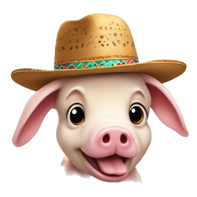 mix a rabbit and a pig and make it wear a sombrero sticker