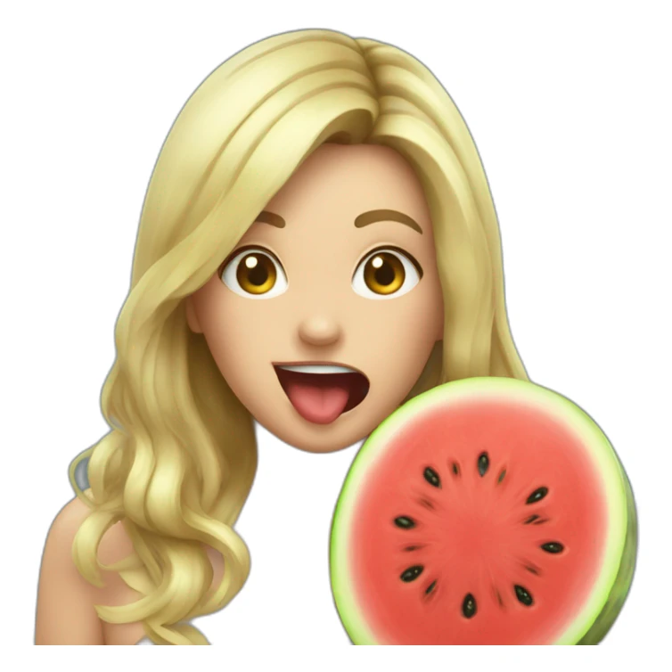 Watermelon juicy on tongue sticker