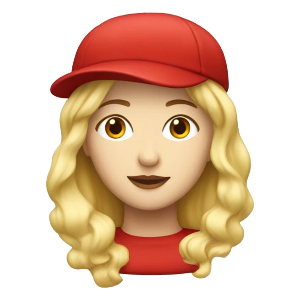 Blonde woman in red ivy cap sticker