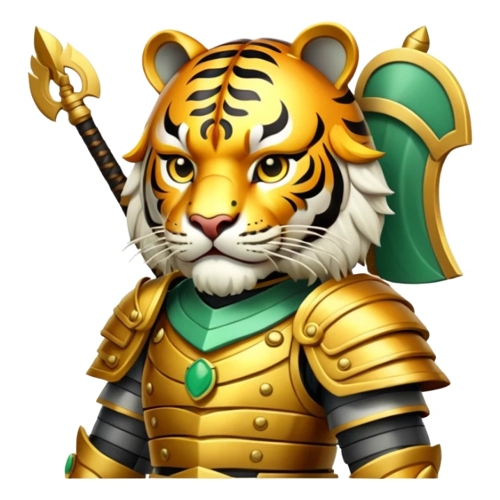 Ancient Chinese tiger warrior with traditional armor sticker