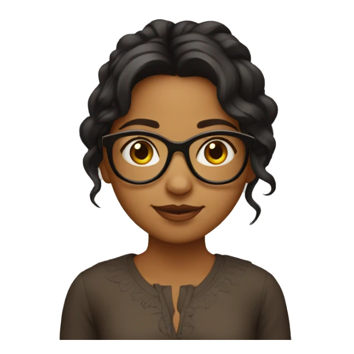 a really short southern-most indian brown girl with glasses sticker