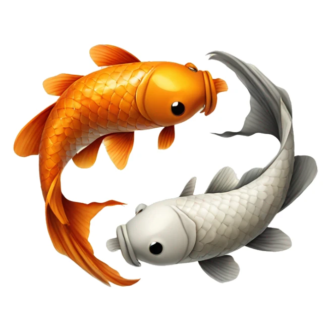 Two koi fish forming a yin-yang symbol.  Cryptic spooky unique  sticker