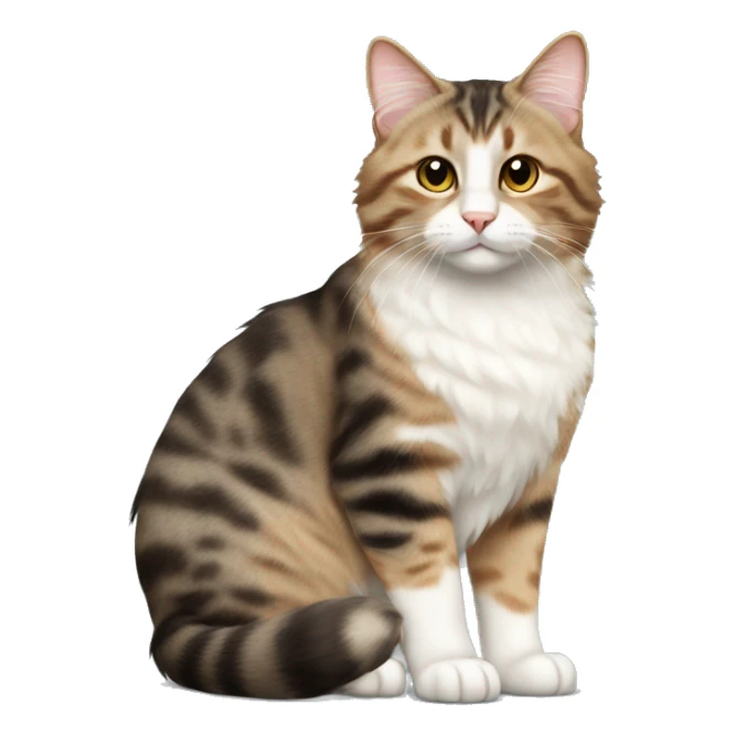 American Bobtail Cat ,Semi-long fur cat,Half-body sticker