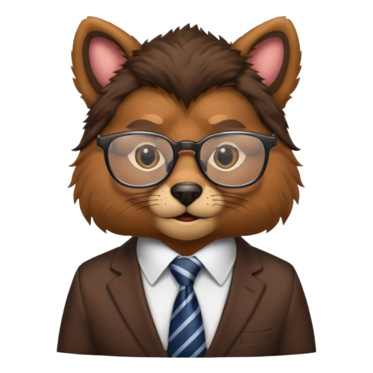 glasses animal with tie sticker
