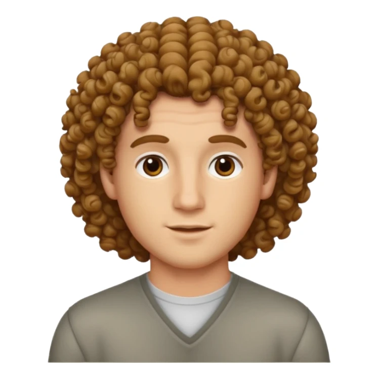 Valerio Lundini with curly hair sticker