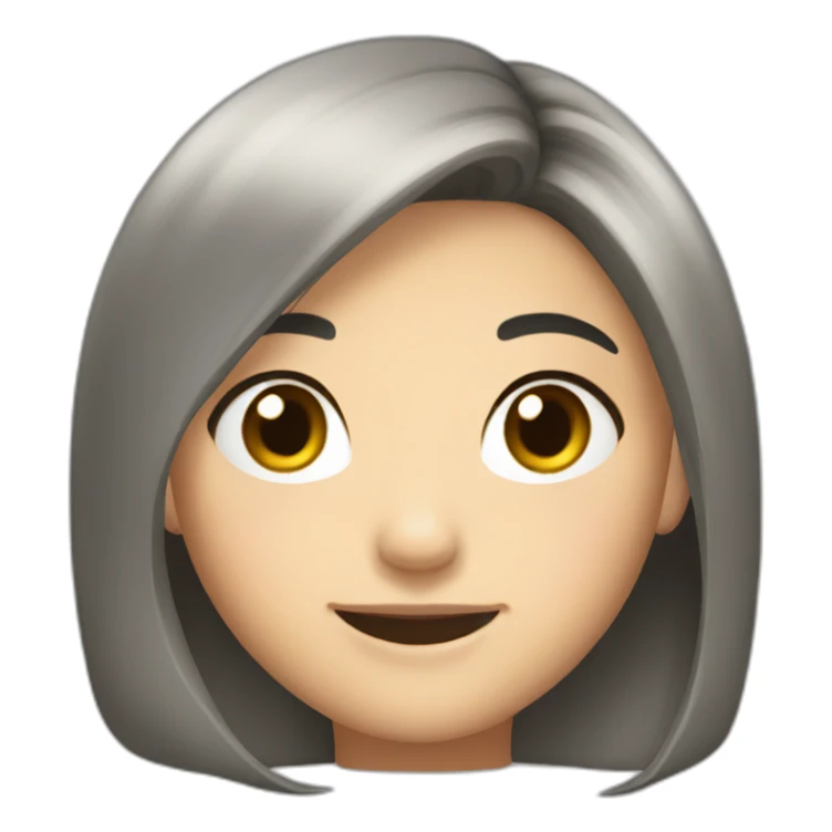 bob hair asian girl smile sticker