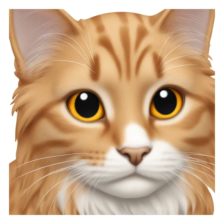 Cat Orange black and white large hair  sticker