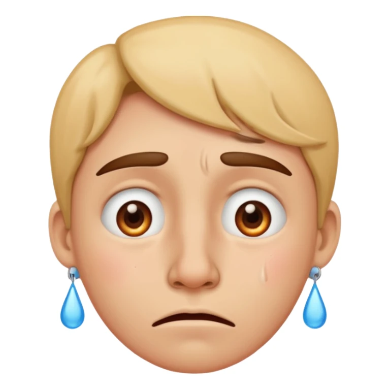 Nervous with flared nose and tears emoji sticker