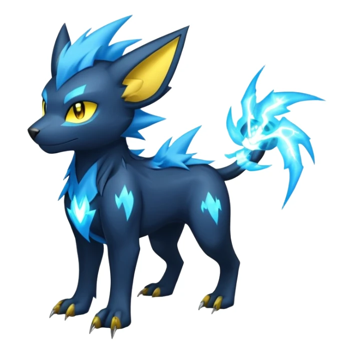 Manectric-Luxray-Draco-Fakémon-hybrid-creature (full body), 4 legs sticker