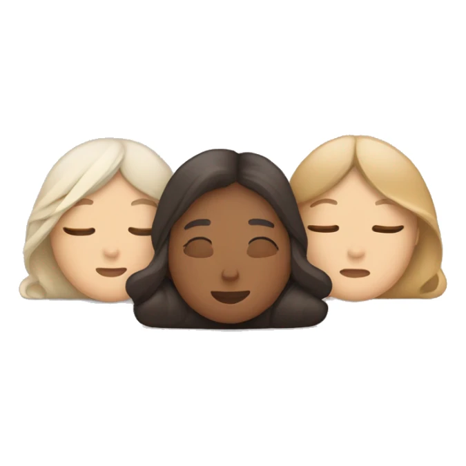 Three tired Women laying on the ground. Different skin colours sticker