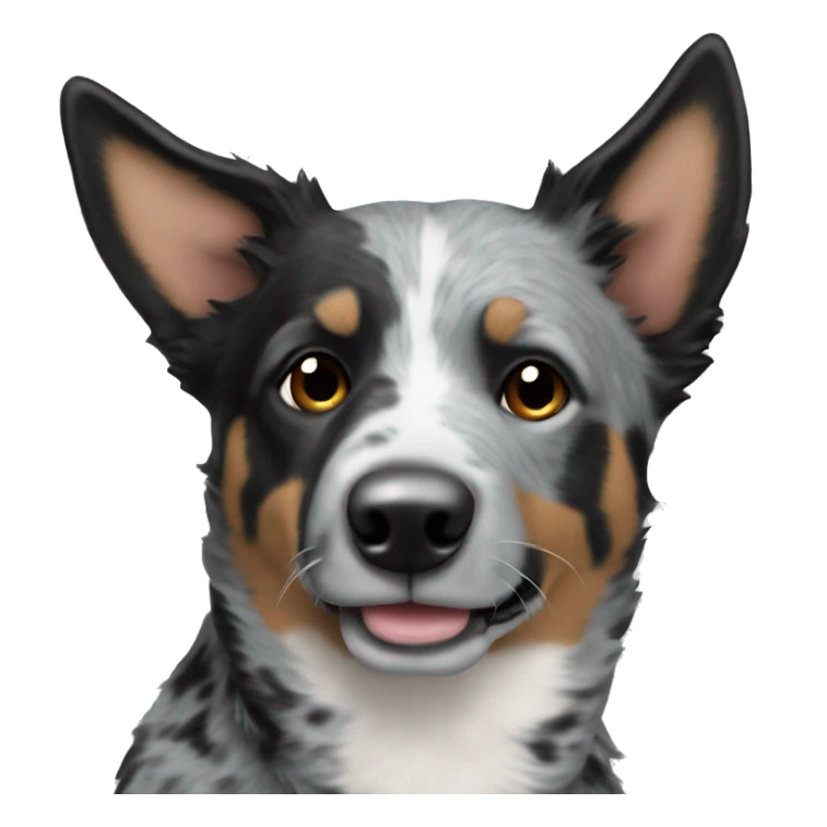 Blue Heeler with mostly black and white fur sticker