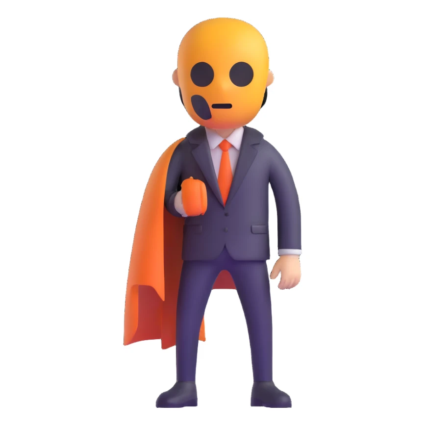 persona disfrazada mostrando miedo sticker