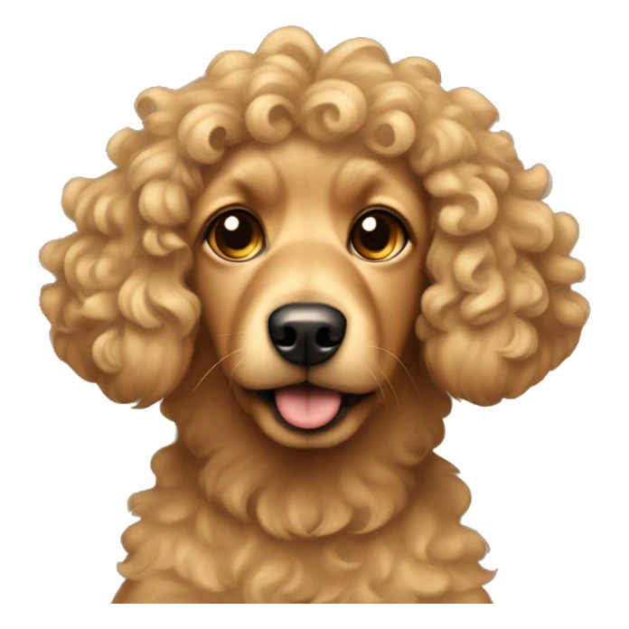 smal tan dog with curly fur. long curly ears down  sticker