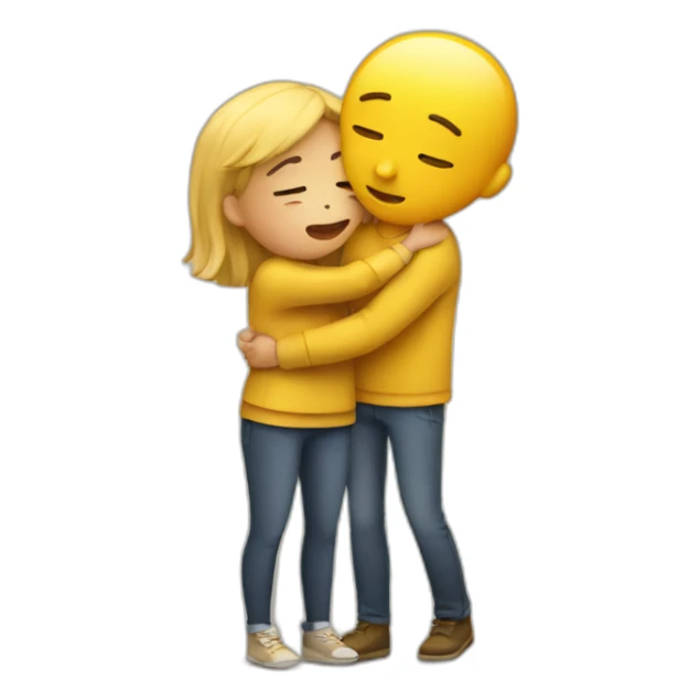 friend comforting friend yellow sticker