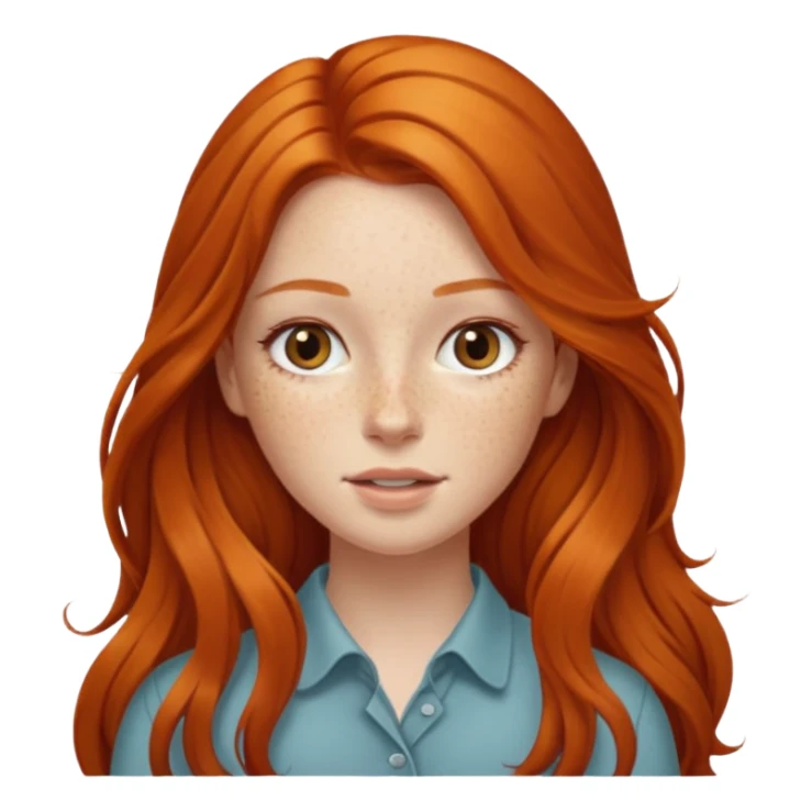 Beautiful girl with long ginger hair  sticker