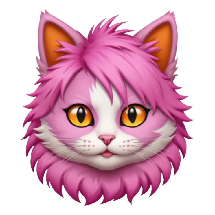cat with pink punk hair sticker