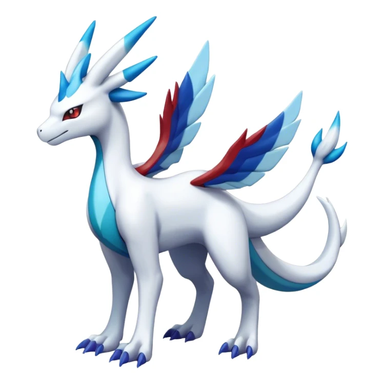lugia-reshiram-suicune-Glaceon-hybrid, full body sticker