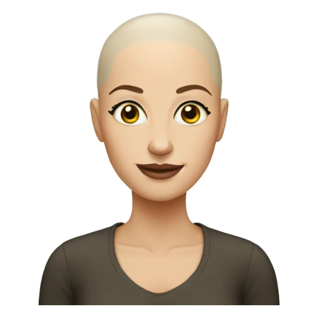 bald woman sticker