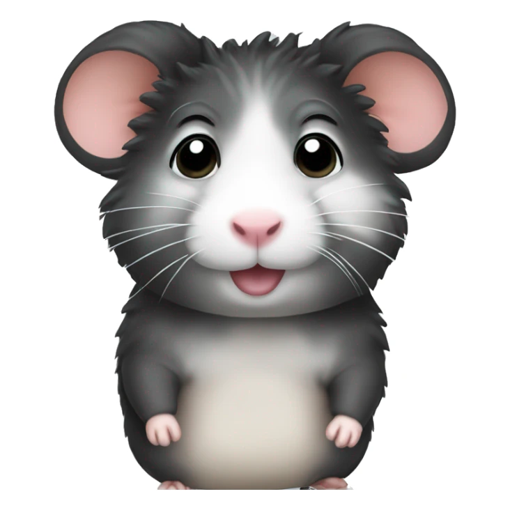 hamster with black curly hair sticker