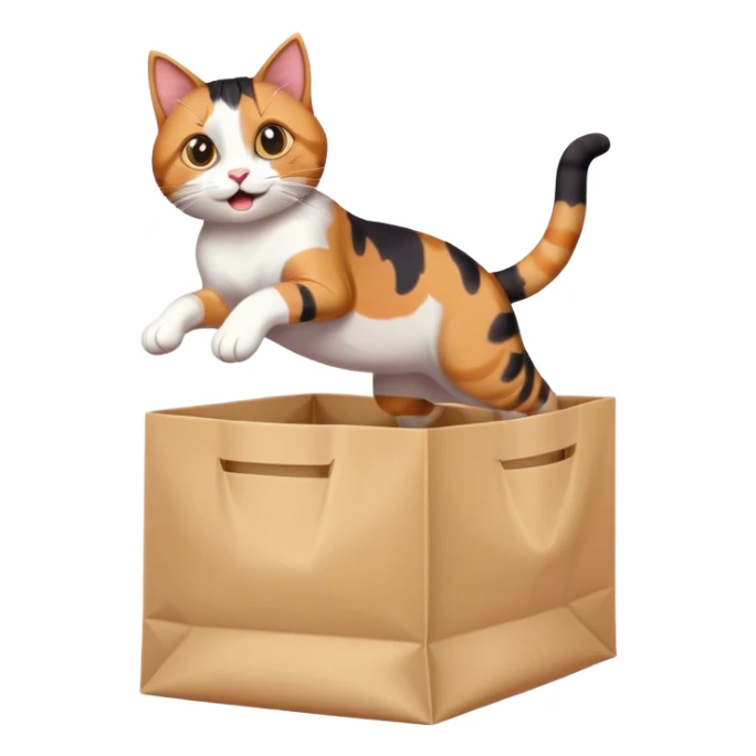 cat jumping out of bag sticker