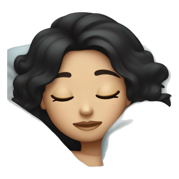 A girl with black hair sleepinh sticker