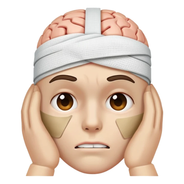 migraine brain wrapped in bandages sticker