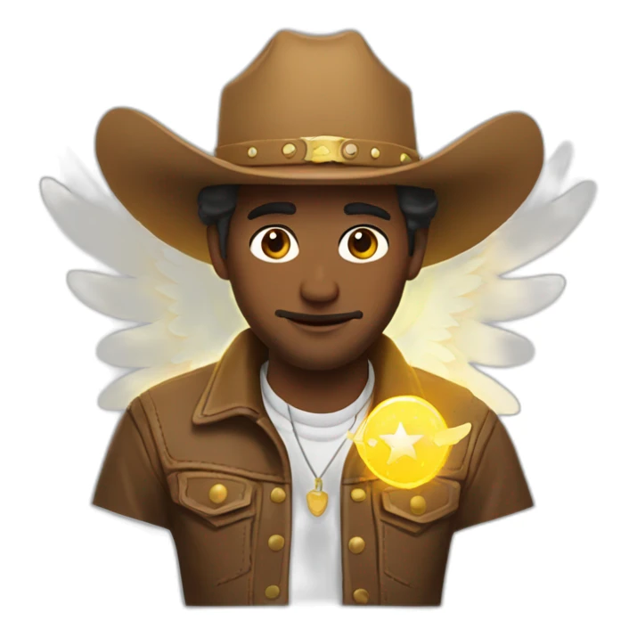 cowboy with angel halo sticker