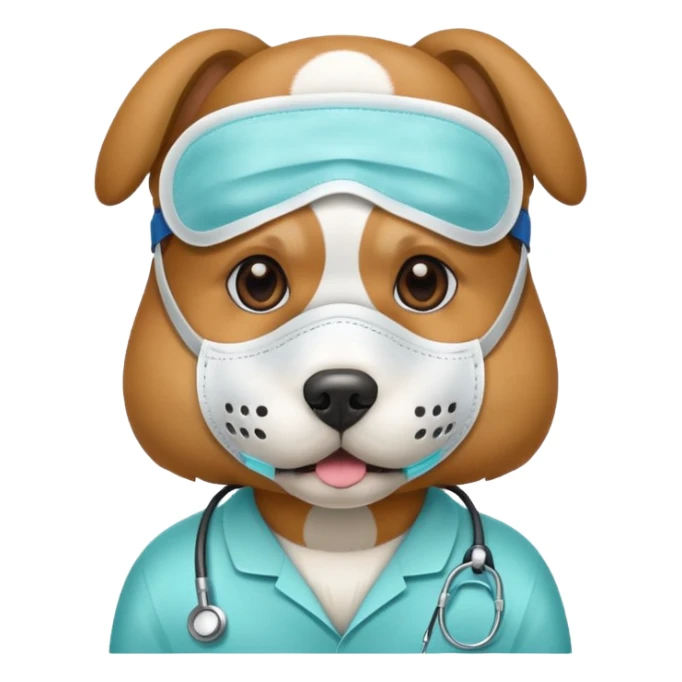 dog Wearing Medical Mask sticker