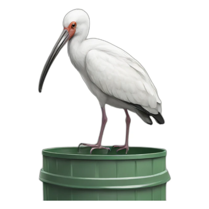 Australian white ibis in a trash can sticker